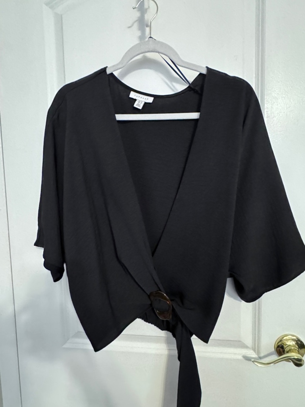 Topshop Black V-Neck Blouse